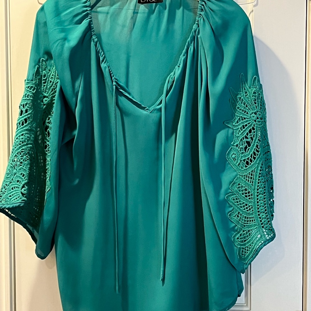 Teal blouse